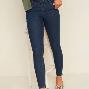 OLD NAVY Mid-rise Dark Wash Super Skinny Jeans